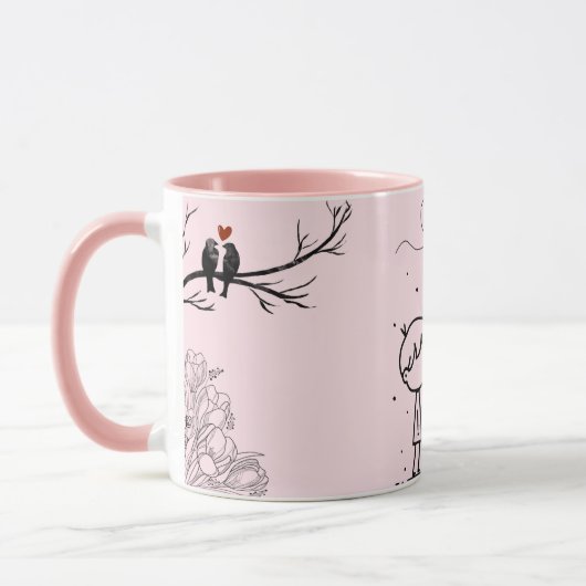 Pink Valentine’s Day Monogram Coffee Mug Tasse (Links)
