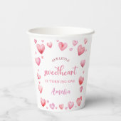Pink Valentine Sweetheart Birthday Paper Cups Pappbecher (Rückseite)