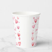 Pink Valentine Sweetheart Birthday Paper Cups Pappbecher (Rechts)