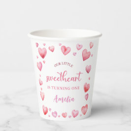 Pink Valentine Sweetheart Birthday Paper Cups Pappbecher
