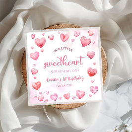 Pink Valentine Sweetheart Birthday Paper Napkin Serviette