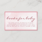 Pink Valentine Teddy Bear Books for Baby Shower Begleitkarte (Vorderseite)