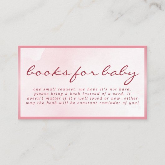 Pink Valentine Teddy Bear Books for Baby Shower Begleitkarte (Vorderseite)