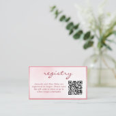 Pink Valentine Teddy Bear Registry Baby Shower Begleitkarte (Stehend Vorderseite)