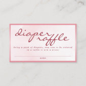 Pink Valentine TeddyBear Baby Shower Diaper Raffle Begleitkarte (Vorderseite)
