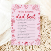 Pink Valentine Who Knows Dad Best Baby Shower Game Einladung