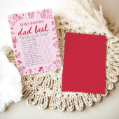 Pink Valentine Who Knows Dad Best Baby Shower Game Einladung