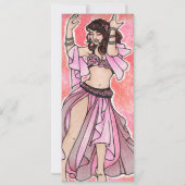 Pink Valentines Belly Dancer Feiertagskarte (Rückseite)