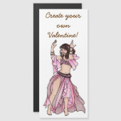 Pink Valentines Belly Dancer Magnetkarte (Vorne/Hinten)