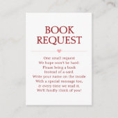 Pink Valentine's Day Books for Baby Shower Request Begleitkarte (Vorderseite)