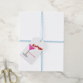 Pink Valentine's Day Cocktail Custom Gastgeschenk Geschenkanhänger (Mit Garn)