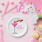 Pink Valentine's Day Cocktail Custom Party Pappteller (Party)