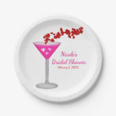 Pink Valentine's Day Cocktail Custom Party Pappteller (Vorderseite)