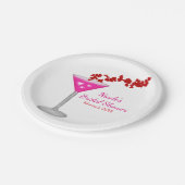 Pink Valentine's Day Cocktail Custom Party Pappteller (Schrägansicht)