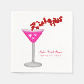 Pink Valentine's Day Cocktail Custom Party Serviette (Vorderseite)