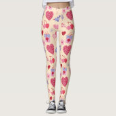 Pink Valentine's Day Icon Pattern Leggings (Vorderseite)