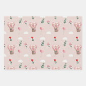 Pink Valentine's Day Teddy Bär romantischen Ballon Geschenkpapier Set (Vorderseite)