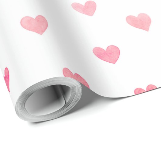 Pink Valentines Herz Muster Geschenkpapier (Rolleneckpunkt)