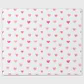 Pink Valentines Herz Muster Geschenkpapier (Flach)