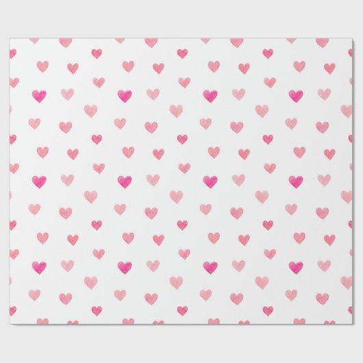Pink Valentines Herz Muster Geschenkpapier (Flach)