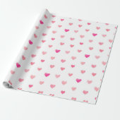 Pink Valentines Herz Muster Geschenkpapier (Ungerollt)