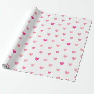 Pink Valentines Herz Muster Geschenkpapier