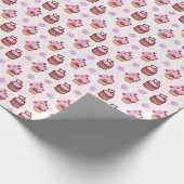 Pink Valentinstag Cupcake Geschenkpapier (Ecke)