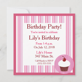 Pink Vanilla Cupcake Einladung