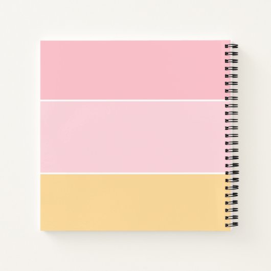 Pink Vanilla Gelb gestreifte Vorlage Notizblock (Rückseite)