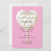 Pink Vanilla Heart Birthday  Einladung (Vorderseite)