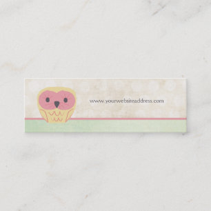 Pink Vanilla Lemon Owl Business Skinncard Mini Visitenkarte