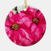 Pink Variegated Poinsettias Holiday Keramik Ornament (Vorne)
