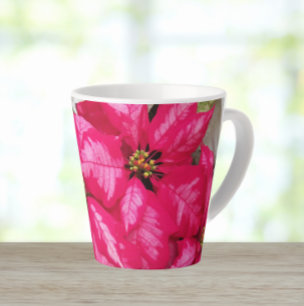 Pink Variegated Poinsettias Holiday Milchtasse