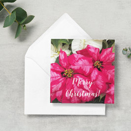 Pink Variegated Poinsettias Personalisiert Urlaub Mitteilungskarte