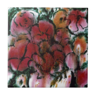 "Pink Vase" Keramik Kitchen Garden Tile Fliese