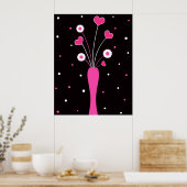Pink Vase - Poster (Küche)