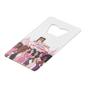 Pink Vegas Junggeselinnen-Abschied Geldbeutel Flaschenöffner (Vorderseite Schrägansicht)