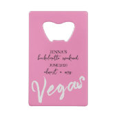 Pink Vegas Junggeselinnen-Abschied Geldbeutel Flaschenöffner (Rückseite)