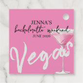 Pink Vegas Junggeselinnen-Abschied Geschenkanhänger (Rückseite)