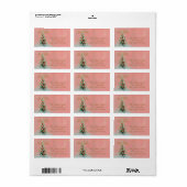 Pink Velvet Christmas Tree Holiday Address  Adressaufkleber (Vorne)