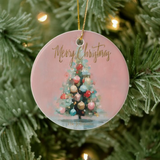 Pink Velvet Christmas Tree Ornament  (Baum)