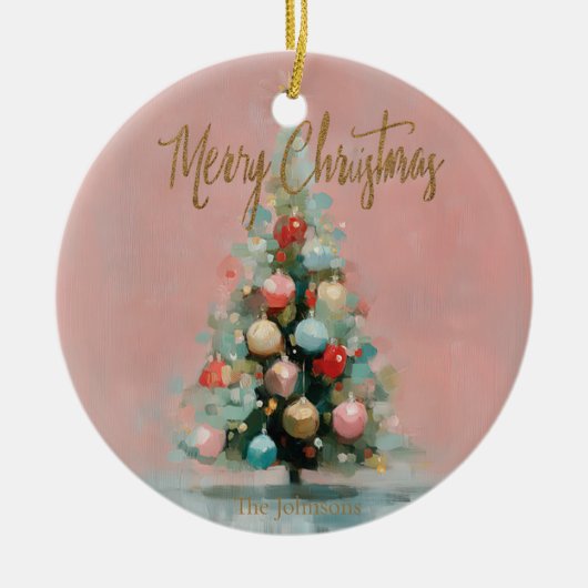 Pink Velvet Christmas Tree Ornament (Vorne)