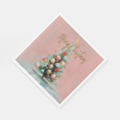 Pink Velvet Christmas Tree Paper Napkins Serviette (Ecke)