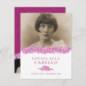 Pink vergiss-me-not-Blume Foto Gedicht Begräbniska Mitteilungskarte (Vorne/Hinten)