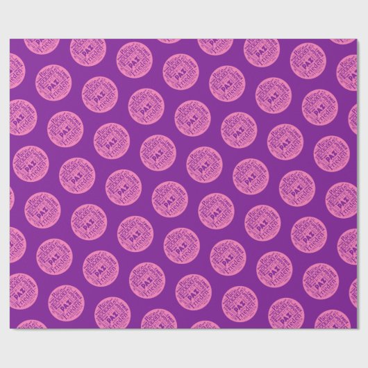 Pink verpackt Papier mehrsprachige Friedensworte. Geschenkpapier (Flach)