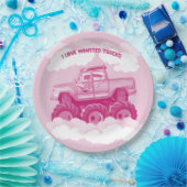 Pink Version I Love Monster Trucks Image     Pappteller (Party)