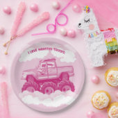 Pink Version I Love Monster Trucks Image     Pappteller (Party)