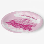 Pink Version I Love Monster Trucks Image     Pappteller (Schrägansicht)