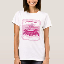 Pink Version I Love Monster Trucks Image T-Shirt