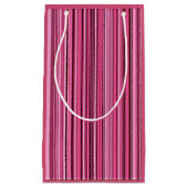 Pink Vertikale Streifen Kleine Geschenktasche Geschenktüte (Vorderseite)